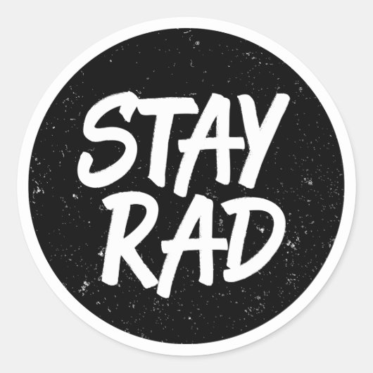 ステイ素晴らしいタイポグラフィ ラウンドシール (正面)