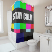 ステイ落ち着いたmessaのレトロなテレビテストパターン シャワーカーテン (インサイチュ)