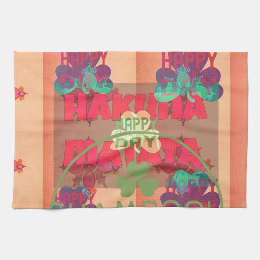 ステイ賛美ハッピーサンテパトリックの日ハクナマタ キッチンタオル (横)