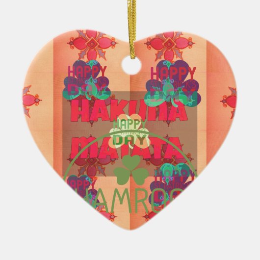 ステイ賛美ハッピーサンテパトリックの日ハクナマタ セラミックオーナメント (正面)