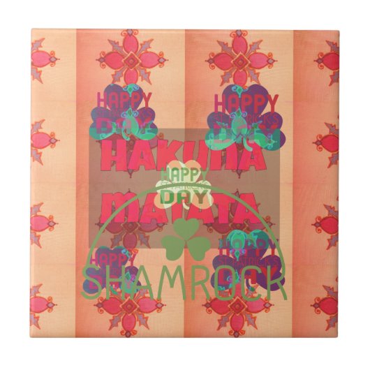 ステイ賛美ハッピーセントパトリックの日ハクナマタタ タイル (正面)