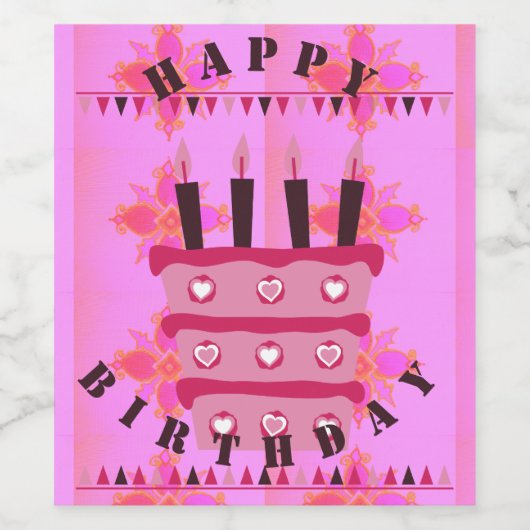 ステイ賛美ルもっと多くのハッピーバースデーがある ワインラベル (シングルラベル)