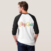 ステイ金ゴールド数々の – カラー感動的タイポグラフィ Tシャツ (裏面フル)