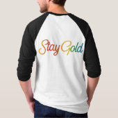 ステイ金ゴールド数々の – カラー感動的タイポグラフィ Tシャツ (裏面)