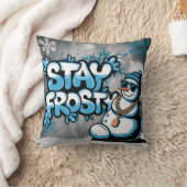 ステイ霜の降りたクール雪だるまウィンタービベス クッション (ブランケット)