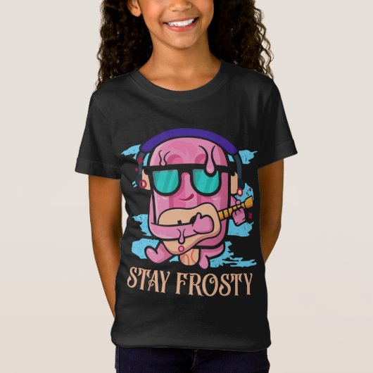 ステイ霜の降りたポス食べクルスイートデザートポップシクル Tシャツ (正面)