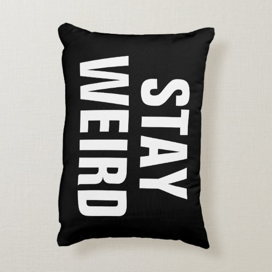ステイ風変わりおもしろい白黒タイポグラフィ装飾用クッション アクセントクッション (裏面(縦))