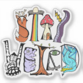 ステイ風変わりカットアウトビニールステッカー シール (正面)