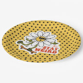 ステイ風変わりスケートボードデイジー ペーパープレート (アングル)