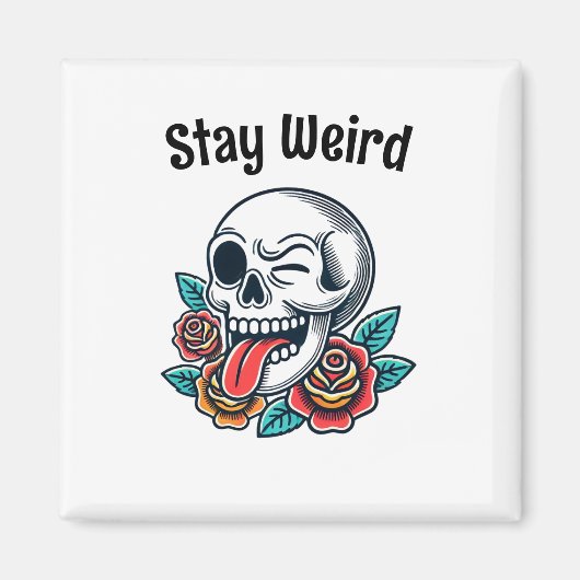 ステイ風変わりレトロスカル マグネット (正面)