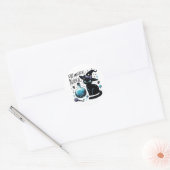 ステイ魔法の魔法の魔女ブラックキャットかわいい ラウンドシール (封筒)