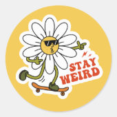 ステイ・ウィアード スケートボードのデイジー ラウンドシール (正面)
