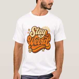 ステイ・ウィアード・レトロ・グルービー・デザイン - 70年代ヴィンテージ Tシャツ