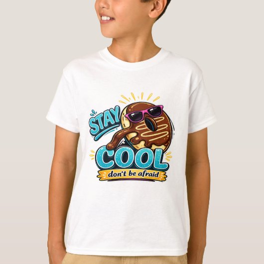 ステイ クール ドーナツ 面白い グラフィック Tシャツ (正面)