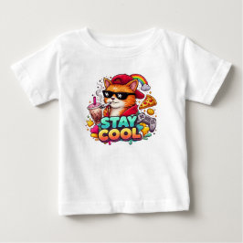 ステイ クール ヴァイブス - チルキャット ストリートウェア ベビーTシャツ