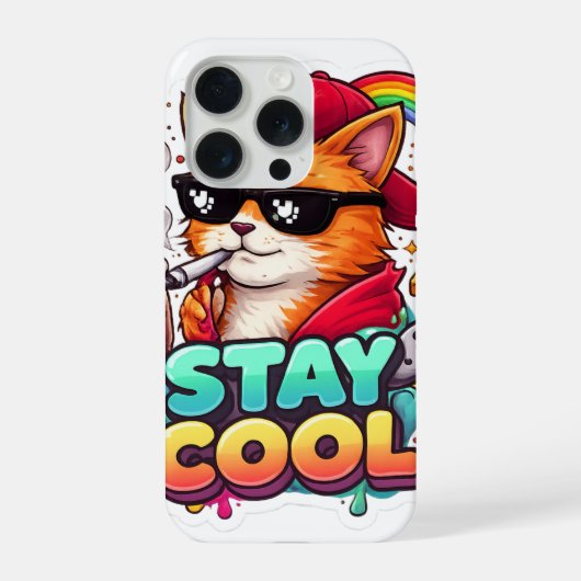 ステイ クール ヴァイブス - チルキャット ストリートウェア iPhoneケース (裏面)
