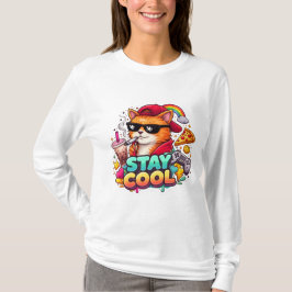 ステイ クール ヴァイブス - チルキャット ストリートウェア Tシャツ