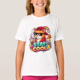 ステイ クール ヴァイブス - チルキャット ストリートウェア Tシャツ