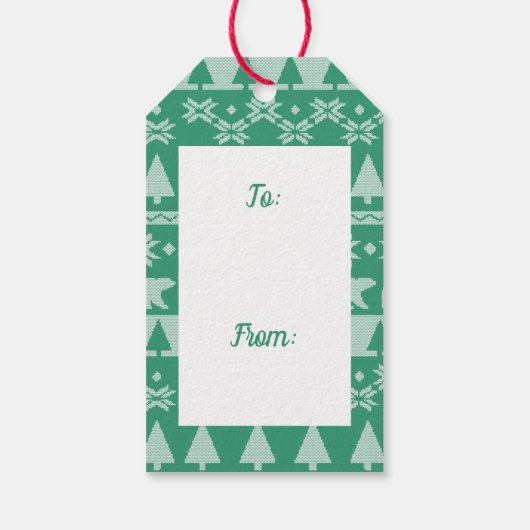 ステイ・コージー |ブルドッグフランスのトナカイのクリスマス ギフトタグ (裏面)