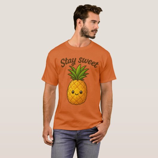 ステイ スイート - かわいいパイナップル Tシャツ (正面フル)