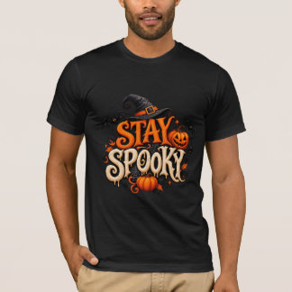 ステイ・スプーキー・ハロウィンTシャツデザイン - かわいい魔女 Tシャツ