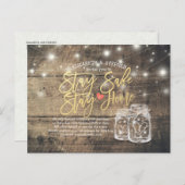 ステイ・ホーム・ステイ結婚ズ・セーフ延期メイソンJAR 案内ポストカード (正面/裏面)