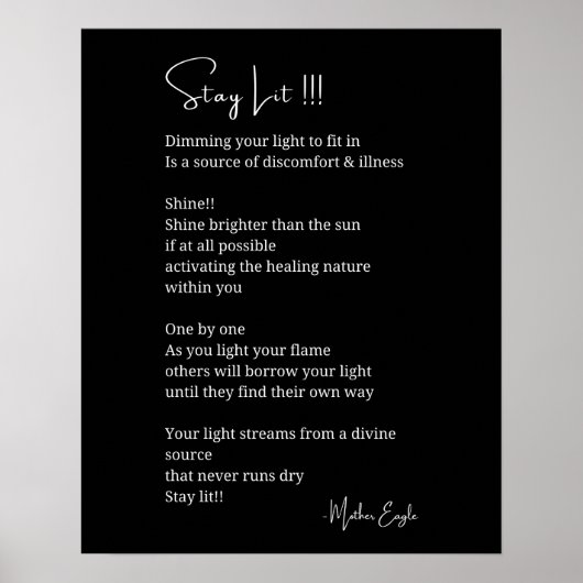 ステイ・ライトセルフ気にラブ勇気付けられる詩のポスター ポスター (正面)