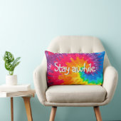 ステイAway文字サイケデリックオンタイダイ ランバークッション (椅子)