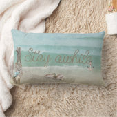 ステイAwhileロープ文字オン水彩 ランバークッション (ブランケット)