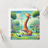 ステイCalm Giraffeヨガフラットカード カード (正面/裏面インサイチュ)