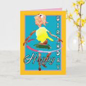 ステイfexibleキドー、フラフープハッピーバースデーカード カード (黄色い花)