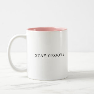 ステイGroovy、sipハッピートレンディーデザインコーヒーマグ ツートーンマグカップ