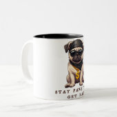 ステイPawsitive、ペットのマグカップ&犬の母の生活 ツートーンマグカップ (正面左)