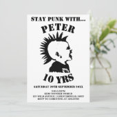 ステイPUNK少年の誕生日パーティー招待カード 招待状 (スタンド正面)