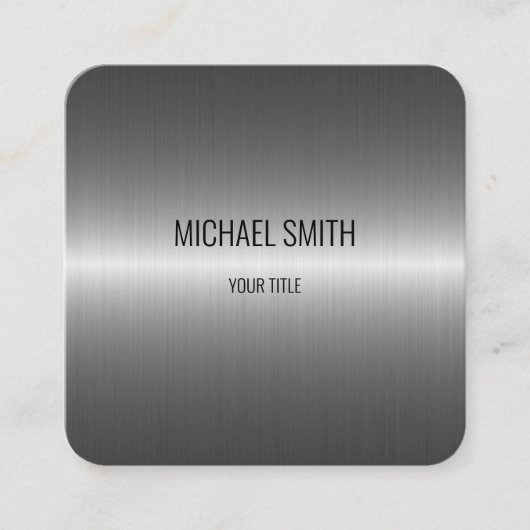 ステカッコいいンレス鋼の外観 スクエア名刺 (正面)