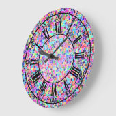 ステカラフルガラス ラージ壁時計 (傾斜)