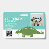 ステガサウルス小児科気に医の日従業員写真 バッジ (正面)