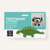 ステガサウルス小児科気に医の日従業員写真 バッジ (正面)