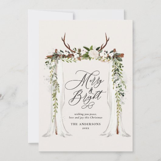 ステグ素朴フォトメリーと明るいシックなクリスマ セーブザデート (正面)