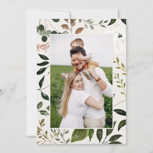 ステグ素朴フォトメリーと明るいシックなクリスマ セーブザデート (裏面)