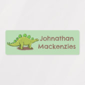 ステゴサウルスおもしろいの恐竜の漫画パーソナライズされた ラベル (デザイン1)