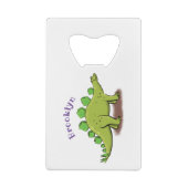 ステゴサウルスおもしろいの恐竜の漫画 クレジットカード栓抜き (裏面)