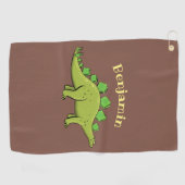 ステゴサウルスおもしろいの恐竜の漫画 ゴルフタオル (横)