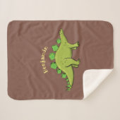 ステゴサウルスおもしろいの恐竜の漫画 シェルパブランケット (正面(横))