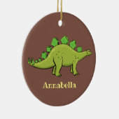 ステゴサウルスおもしろいの恐竜の漫画 セラミックオーナメント (右)