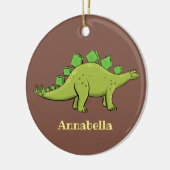 ステゴサウルスおもしろいの恐竜の漫画 セラミックオーナメント (左)