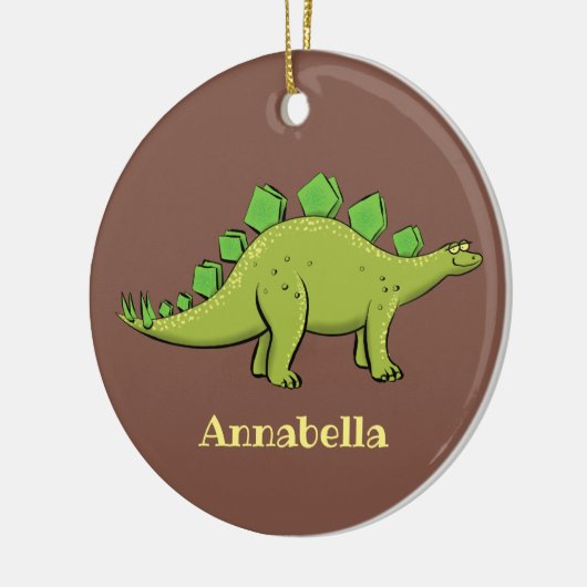 ステゴサウルスおもしろいの恐竜の漫画 セラミックオーナメント (左)