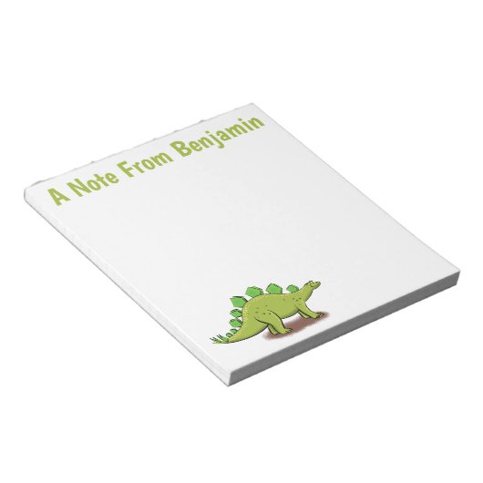 ステゴサウルスおもしろいの恐竜の漫画 ノートパッド (アングル)