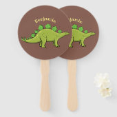 ステゴサウルスおもしろいの恐竜の漫画 ハンドファン (正面&裏面)