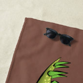 ステゴサウルスおもしろいの恐竜の漫画 ビーチタオル (インサイチュ)